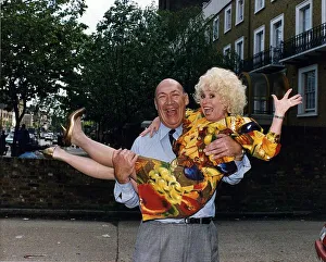 Bernard Bresslaw Actor holding actress Barbara Windsor in his arms Bernard Bresslaw Actor holding actress Barbara Windsor in his arms
