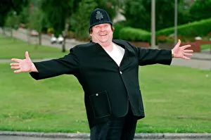 Bernard Manning dressed in a Policeman's Uniform, 11th August 1992 Bernard Manning dressed in a Policeman's Uniform, 11th August 1992