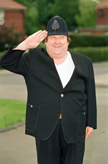 Bernard Manning dressed in a Policeman's Uniform, 11th August 1992 Bernard Manning dressed in a Policeman's Uniform, 11th August 1992