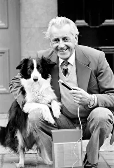 Bernard Oliver and his dog. April 1977 77-02077 Bernard Oliver and his dog. April 1977 77-02077