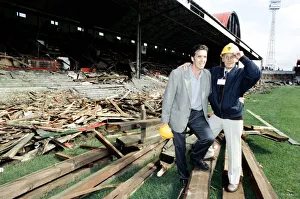 Bernie Slaven and Wilf Mannion watch as Ayresome Park, the home of Middlesbrough F Bernie Slaven and Wilf Mannion watch as Ayresome Park, the home of Middlesbrough F