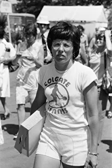 Billie Jean King arrives at Wimbledon Tennis Championships, Thursday 24th June 1976 Billie Jean King arrives at Wimbledon Tennis Championships, Thursday 24th June 1976