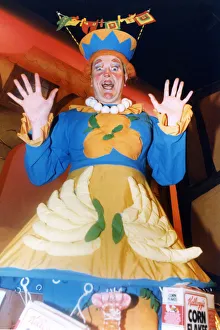 Billingham Forum Panto Dame Peter Dayson takes to the stage. 6th January 1993 Billingham Forum Panto Dame Peter Dayson takes to the stage. 6th January 1993