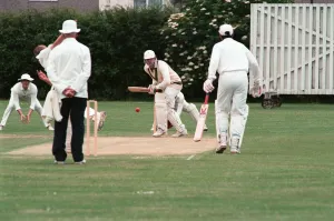 Billingham Synphonia V Marske, cricket at Billingham. Billingham batsman Dennis Wing in Billingham Synphonia V Marske, cricket at Billingham. Billingham batsman Dennis Wing in