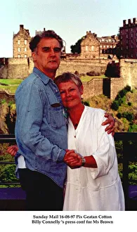 Billy Connolly with his arms around actress Judi Dench August 1997 Billy Connolly with his arms around actress Judi Dench August 1997