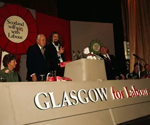 Billy Connolly on platform with Harold Wilson at the Scottish Labour Party Conference1974 Billy Connolly on platform with Harold Wilson at the Scottish Labour Party Conference1974