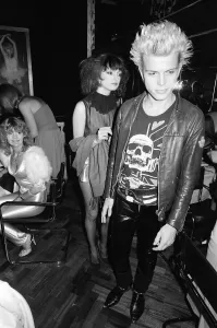 Billy Idol at the new nightclub Stringfellows in Covent Garden, London. 1st August 1980 Billy Idol at the new nightclub Stringfellows in Covent Garden, London. 1st August 1980