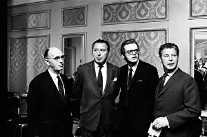 Billy Marsh, Bernard Delfont, Michael Grade, and Dennis van Thal attend a reception at Billy Marsh, Bernard Delfont, Michael Grade, and Dennis van Thal attend a reception at