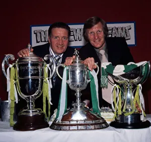 Billy McNeill and Jock Stein with trophies , 1974 Billy McNeill and Jock Stein with trophies , 1974