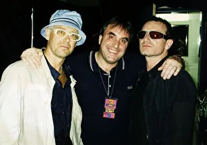 Billy Sloan with Adam Clayton and Bono of U2 in Vienna August 1997 Billy Sloan with Adam Clayton and Bono of U2 in Vienna August 1997