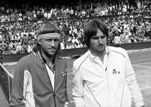 Bjorn Borg and Jimmie Connors before 1981 Wimbledon semi-finals. 3rd July 1981 Bjorn Borg and Jimmie Connors before 1981 Wimbledon semi-finals. 3rd July 1981