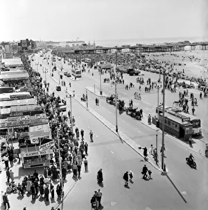 Blackpool beach lost children/sailing/crowds: The crowded beach at Blackpool central Blackpool beach lost children/sailing/crowds: The crowded beach at Blackpool central