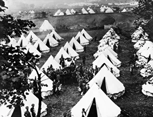 A blanket tossing interlude for the Manchester Battalions in training at Heaton Park at A blanket tossing interlude for the Manchester Battalions in training at Heaton Park at