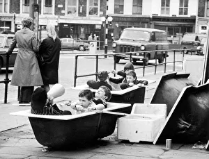 Boat race fever hits West London. Children from the Harwood Primary School act out Boat race fever hits West London. Children from the Harwood Primary School act out