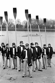 Images Dated 19th March 1975: Boat Race / University. Oxford crew to win in style. In the foreground John Calvert (Cox