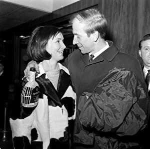 00236 Collection: Bobby Charlton is met by his wife Norma Charlton at Airport March 1966