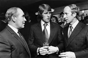 Bobby Charlton (right) talks with Geoff Hurst (centre) and Sit Alf Ramsay (left Bobby Charlton (right) talks with Geoff Hurst (centre) and Sit Alf Ramsay (left
