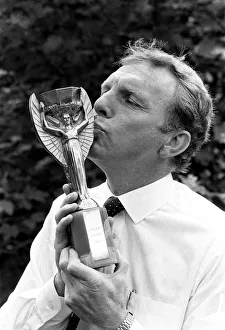 Bobby Moore West Ham and England Footballer kisses the the old Jules Rimet World Cup Bobby Moore West Ham and England Footballer kisses the the old Jules Rimet World Cup