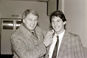 Bobby Robson - February 1987 England Football Manager with Players Gary Bobby Robson - February 1987 England Football Manager with Players Gary