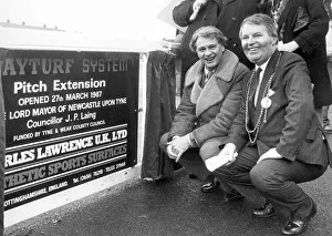 Bobby Robson with Lord Mayor Peter Laing at the Lightfoot Sports Stadium in Wharrier Bobby Robson with Lord Mayor Peter Laing at the Lightfoot Sports Stadium in Wharrier