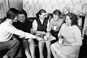 Images Dated 27th June 1972: Bogside peace women seen here having a cup of tea and planning their next move