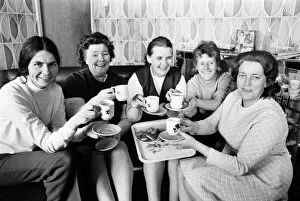 Images Dated 27th June 1972: Bogside peace women seen here having a cup of tea and planning their next move