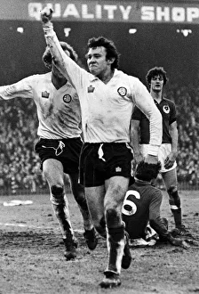 Bolton Wanderers football player Peter Reid celebrates a goal. January 1980 Bolton Wanderers football player Peter Reid celebrates a goal. January 1980