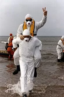 Images Dated 22nd June 1992: Bono member of Pop Group U2 at a Sellafield beach