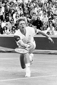 Boris Becker playing against Mayotte in the semi final of the Stella Artois Championship Boris Becker playing against Mayotte in the semi final of the Stella Artois Championship