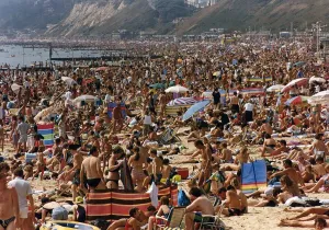 Bournemouth Beaches on August Bank Holiday Monday August 1991 Bournemouth Beaches on August Bank Holiday Monday August 1991