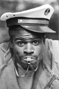 Boxer Errol Christie wearing a sailors hat. 28th August 1986 Boxer Errol Christie wearing a sailors hat. 28th August 1986