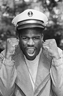 Boxer Errol Christie wearing a sailors hat. 28th August 1986 Boxer Errol Christie wearing a sailors hat. 28th August 1986