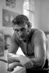 Boxer Joe Bugner in training. April 1974 S74-6639 Boxer Joe Bugner in training. April 1974 S74-6639