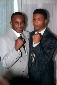 Boxers Michael Watson and Mike McCallum 1990 Boxers Michael Watson and Mike McCallum 1990