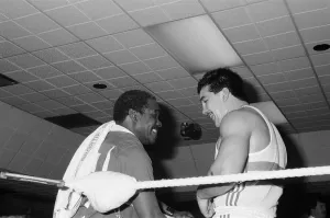 Boxing at Austin Social Club. Jimmy Moran on the right. 18th January 1987 Boxing at Austin Social Club. Jimmy Moran on the right. 18th January 1987