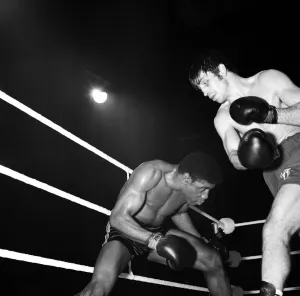 Boxing match between Jimmy Tibbs (right) v Ray Hassan, held at Empire Pool, Wembley Boxing match between Jimmy Tibbs (right) v Ray Hassan, held at Empire Pool, Wembley