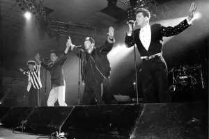 Boy Band New Kids on the Block perform at Whitley Bay Ice Rink 27 April 1990 Boy Band New Kids on the Block perform at Whitley Bay Ice Rink 27 April 1990