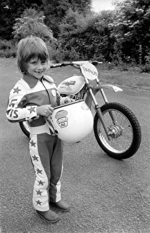 Boy Stunt Rider: 6 year old Darius Goodwin is pictured here prior to him leaping through Boy Stunt Rider: 6 year old Darius Goodwin is pictured here prior to him leaping through