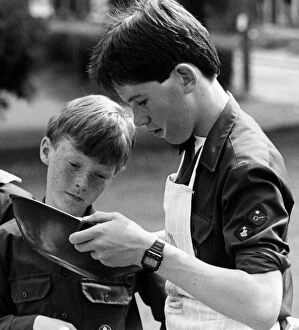 Images Dated 18th June 1988: Boys Scouts pictured during cooking competition in Guisborough, Redcar and Cleveland