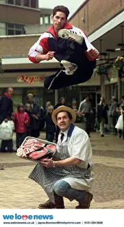 BPM MEDIA; Pictured is a file picture of Scott Adkins , with his butcher father Jack BPM MEDIA; Pictured is a file picture of Scott Adkins , with his butcher father Jack