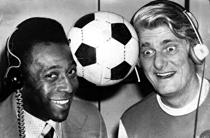 Brazilian football star Pele with disc jockey Pete Murray at the BBC during his radio Brazilian football star Pele with disc jockey Pete Murray at the BBC during his radio