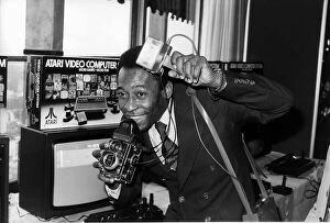 Images Dated 1st May 1981: Brazilian football star Pele in London to introduce his Atari Home Video Championship