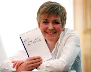Brenda Patterson TV Presenter at home January 1998 after losing her voice Brenda Patterson TV Presenter at home January 1998 after losing her voice