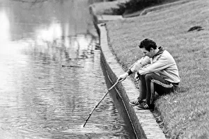 Brian Clough Nottingham Forest manager sitting on the river bank thinking Brian Clough Nottingham Forest manager sitting on the river bank thinking