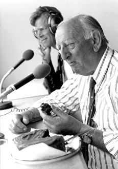 Brian Johnston cricket and Rugby commentator, and lover of home made cakes Brian Johnston cricket and Rugby commentator, and lover of home made cakes