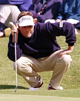 Brian Watts lines up a putt on the third hole during the third round of the Open Golf Brian Watts lines up a putt on the third hole during the third round of the Open Golf