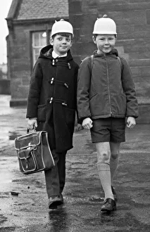 Bright Idea! Two Hamilton schoolboys seen here modelling the latest safety headwear Bright Idea! Two Hamilton schoolboys seen here modelling the latest safety headwear