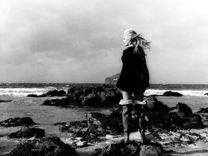 Brigitte Bardot actress in her sea boots during a scene from A Day In September Brigitte Bardot actress in her sea boots during a scene from A Day In September