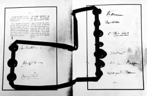British and American signatures on the 1919 Treaty of Versailles. 28th June 1919 British and American signatures on the 1919 Treaty of Versailles. 28th June 1919
