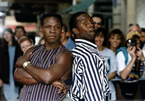 British boxers Chris Eubank and Nigel Benn attend a press conference in Aldwych British boxers Chris Eubank and Nigel Benn attend a press conference in Aldwych